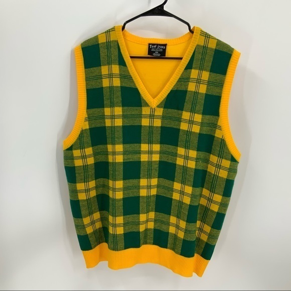 Vintage Jackets & Coats Vintage Green And Yellow Plaid Vneck